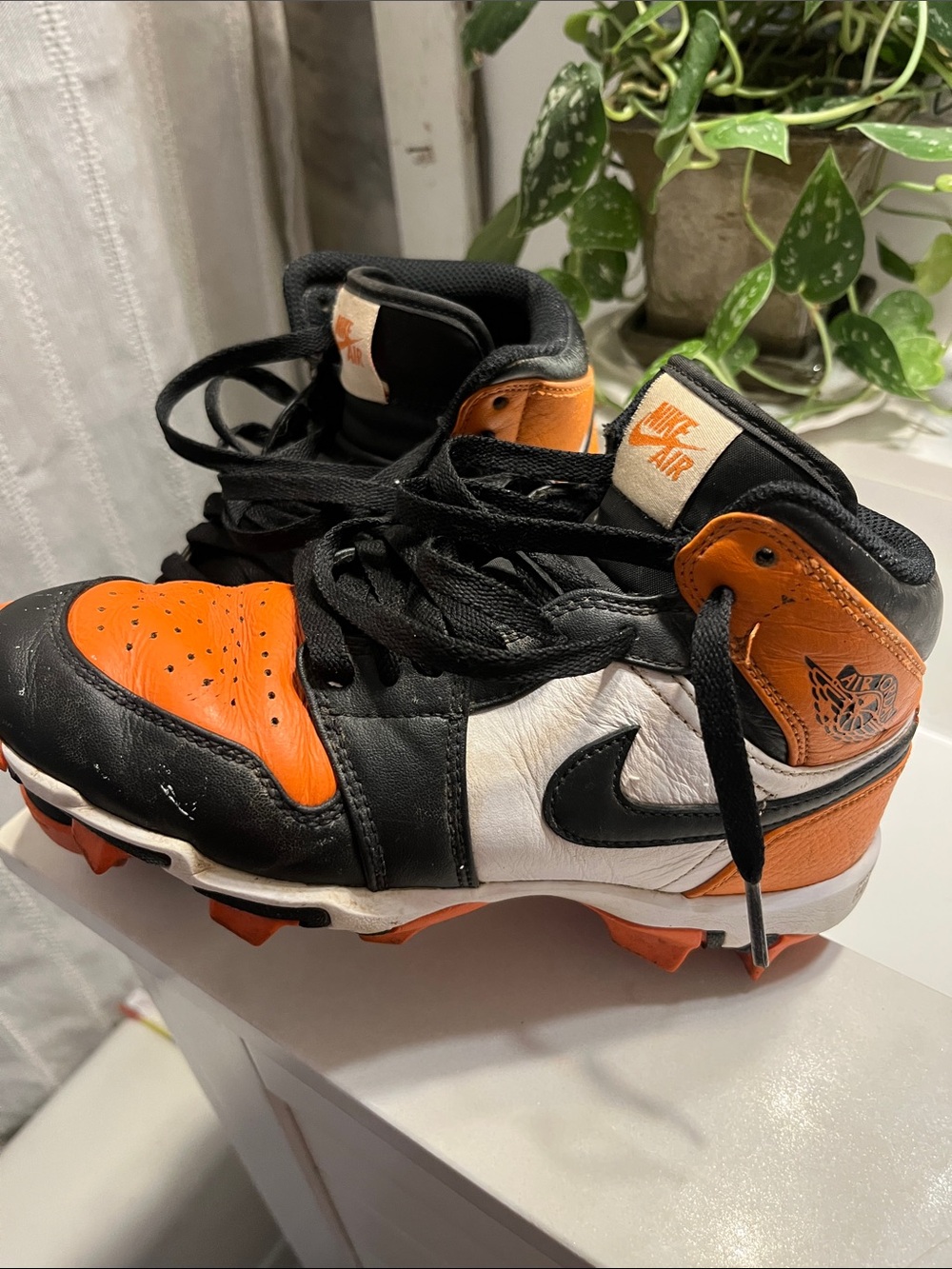 Jordan Kids' Black/Orange/White High-Top Sneakers